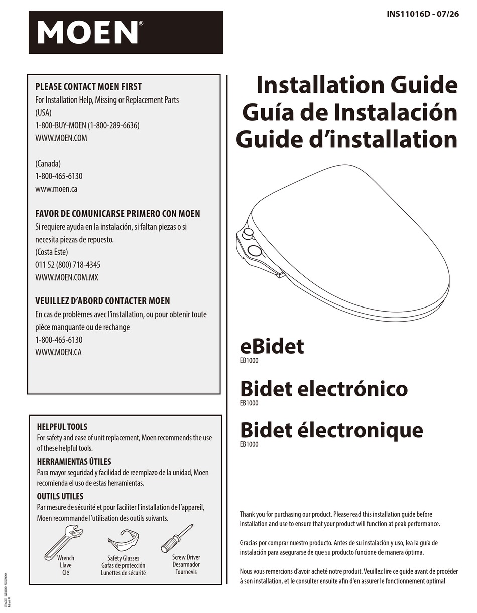 MOEN EB1000 INSTALLATION MANUAL Pdf Download ManualsLib   Moen Eb1000 