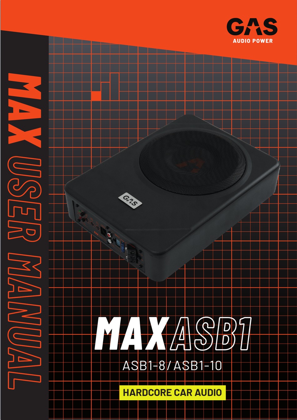 GAS AUDIO MAX ASB1-8 MAX-series Level 1 Amplified Subwoofer 8