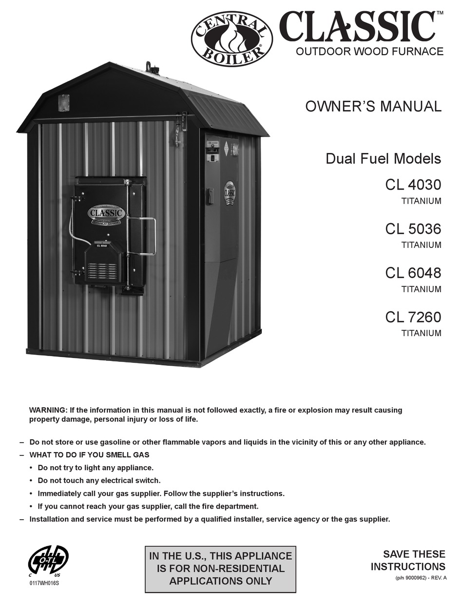 CENTRAL BOILER CLASSIC CL 4030 TITANIUM OWNER