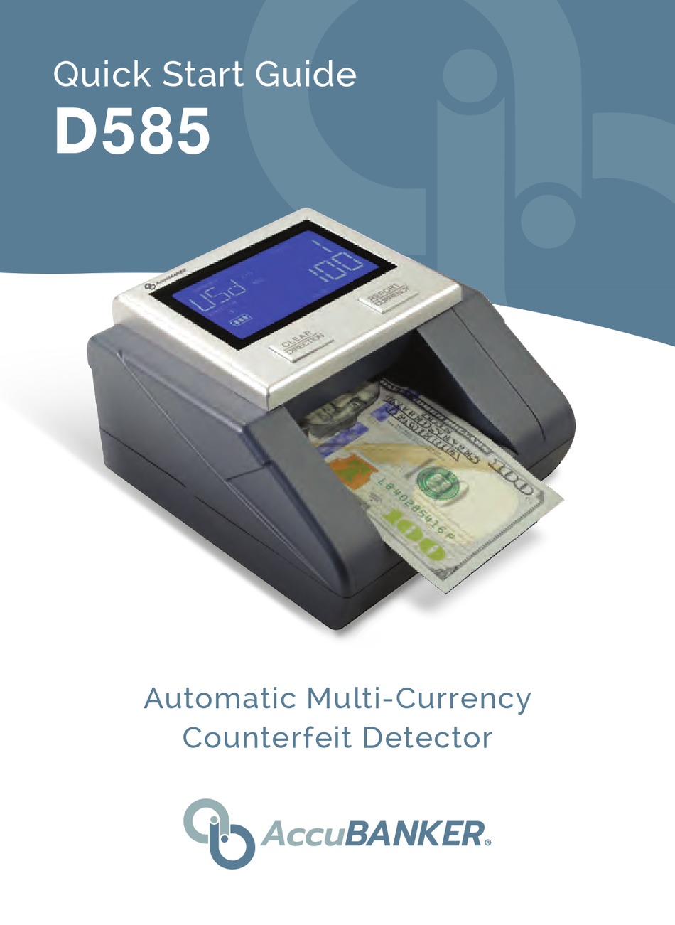ACCUBANKER D585 QUICK START MANUAL Pdf Download ManualsLib
