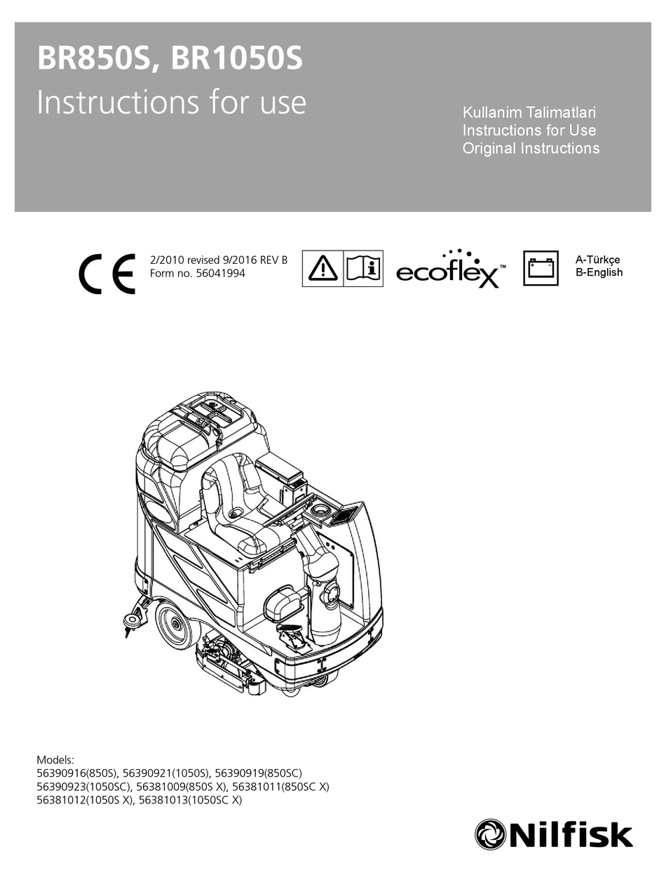 NILFISKADVANCE BR1050S INSTRUCTIONS FOR USE MANUAL Pdf Download