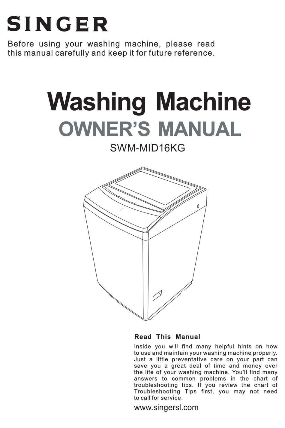 SINGER SWMMID16KG OWNER'S MANUAL Pdf Download ManualsLib