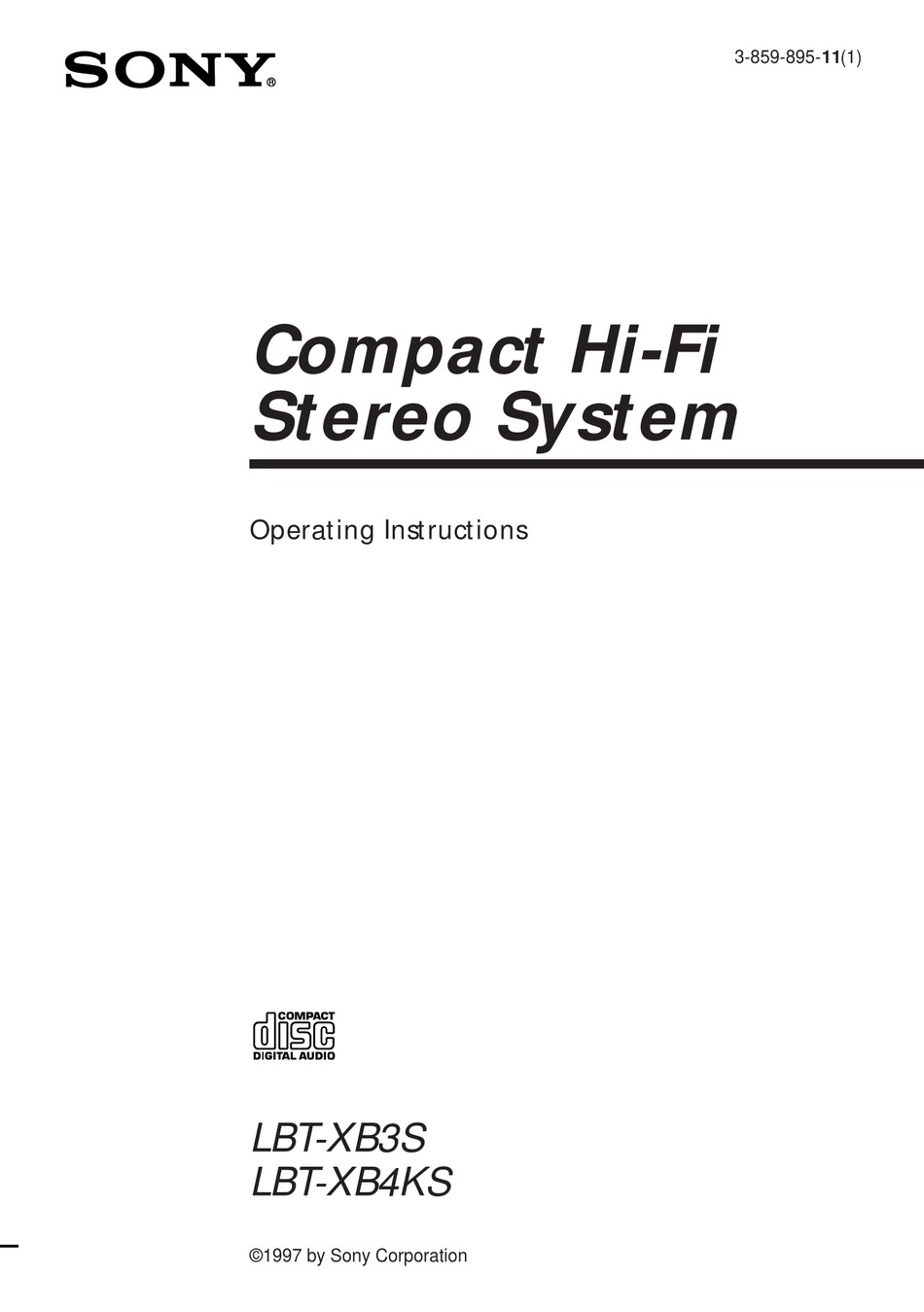 SONY LBT-XB3S OPERATING INSTRUCTIONS MANUAL Pdf Download | ManualsLib