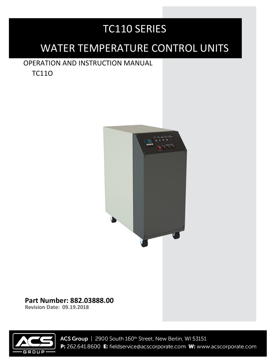 ACS TC110 SERIES OPERATION AND INSTRUCTION MANUAL Pdf Download ManualsLib