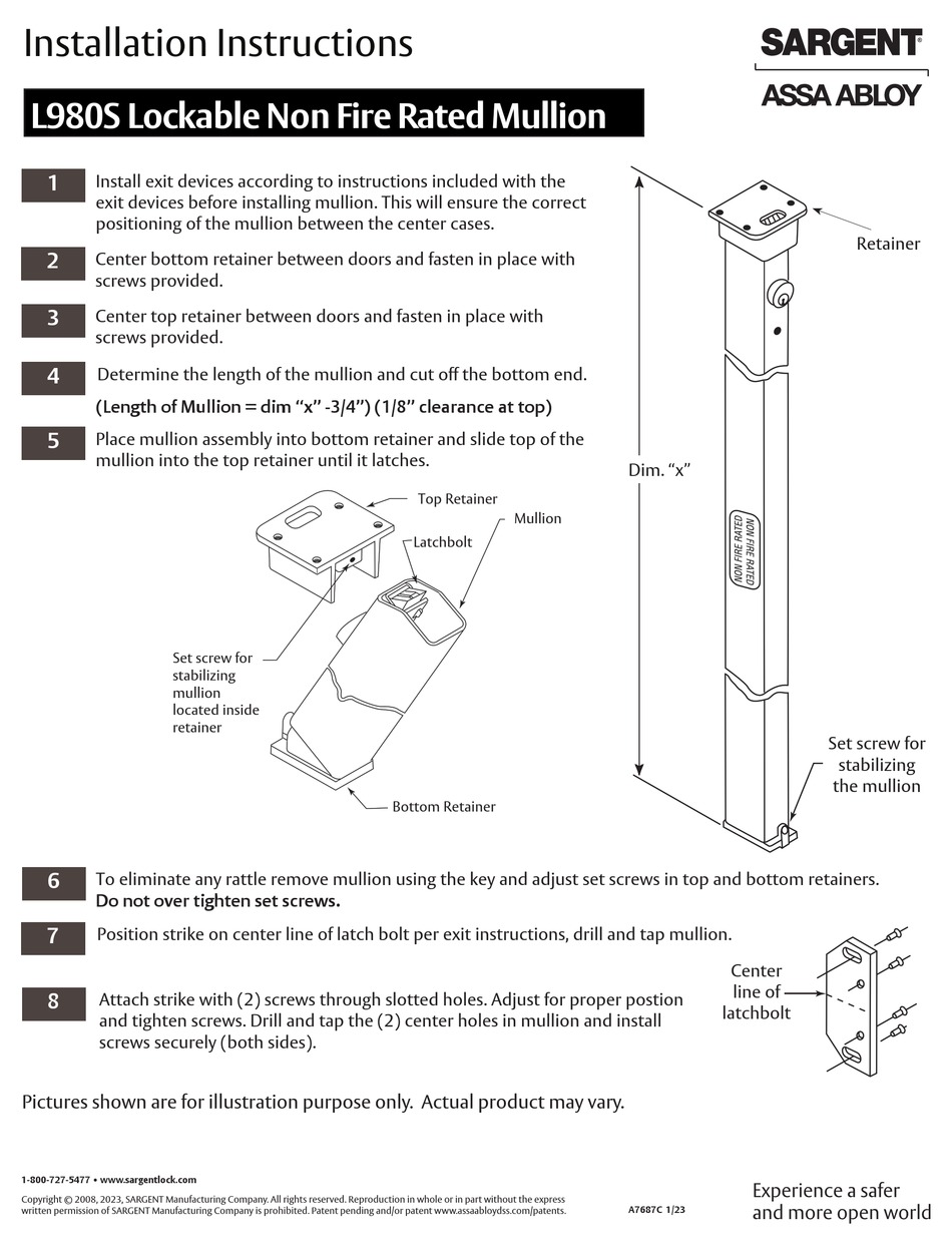 ASSA ABLOY SARGENT L980S INSTALLATION INSTRUCTIONS Pdf Download ...