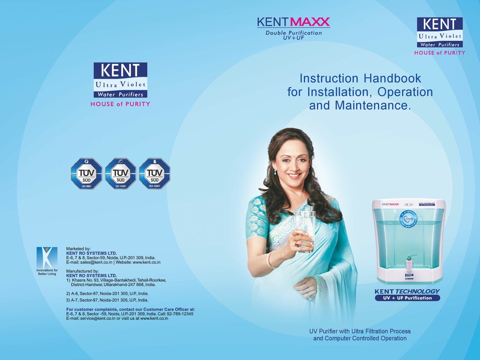 KENT MAXX INSTRUCTION HANDBOOK FOR INSTALLATION, OPERATION AND MAINTENANCE Pdf Download ManualsLib
