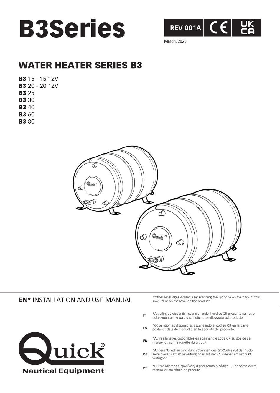 QUICK B3 SERIES INSTALLATION AND USE MANUAL Pdf Download | ManualsLib