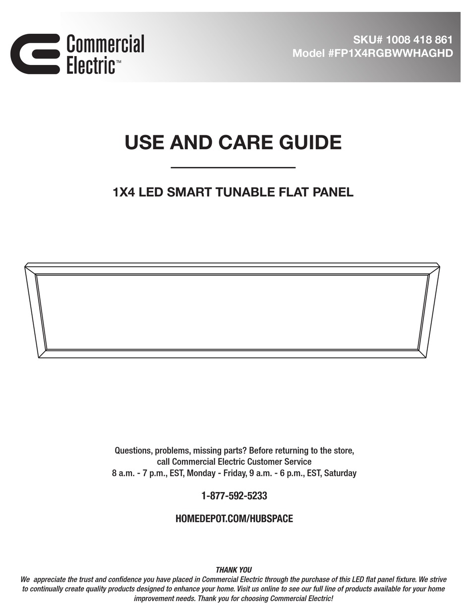 COMMERCIAL ELECTRIC FP1X4RGBWWHAGHD USE AND CARE MANUAL Pdf Download ManualsLib
