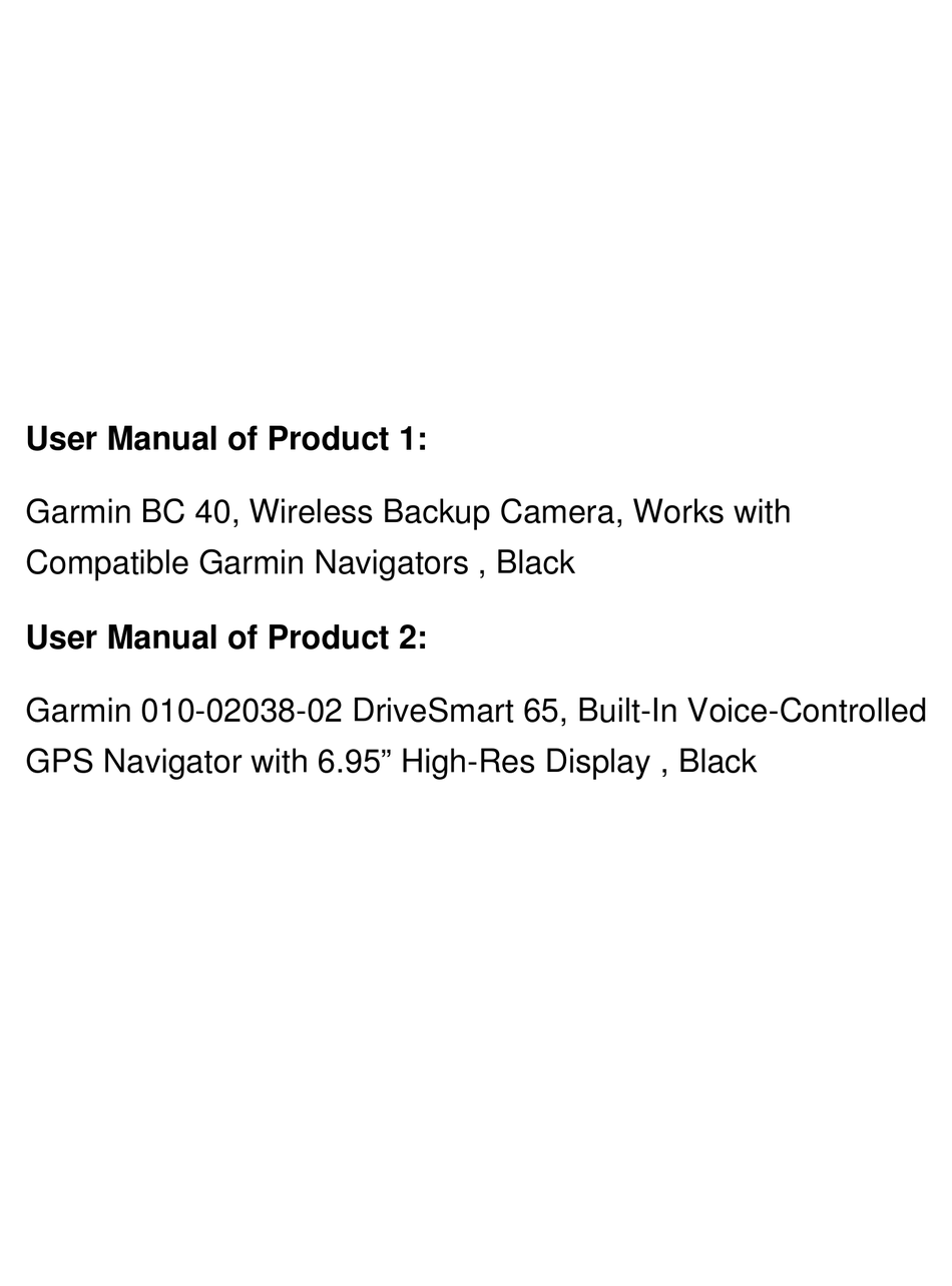 GARMIN BC 40 OWNER'S MANUAL Pdf Download | ManualsLib