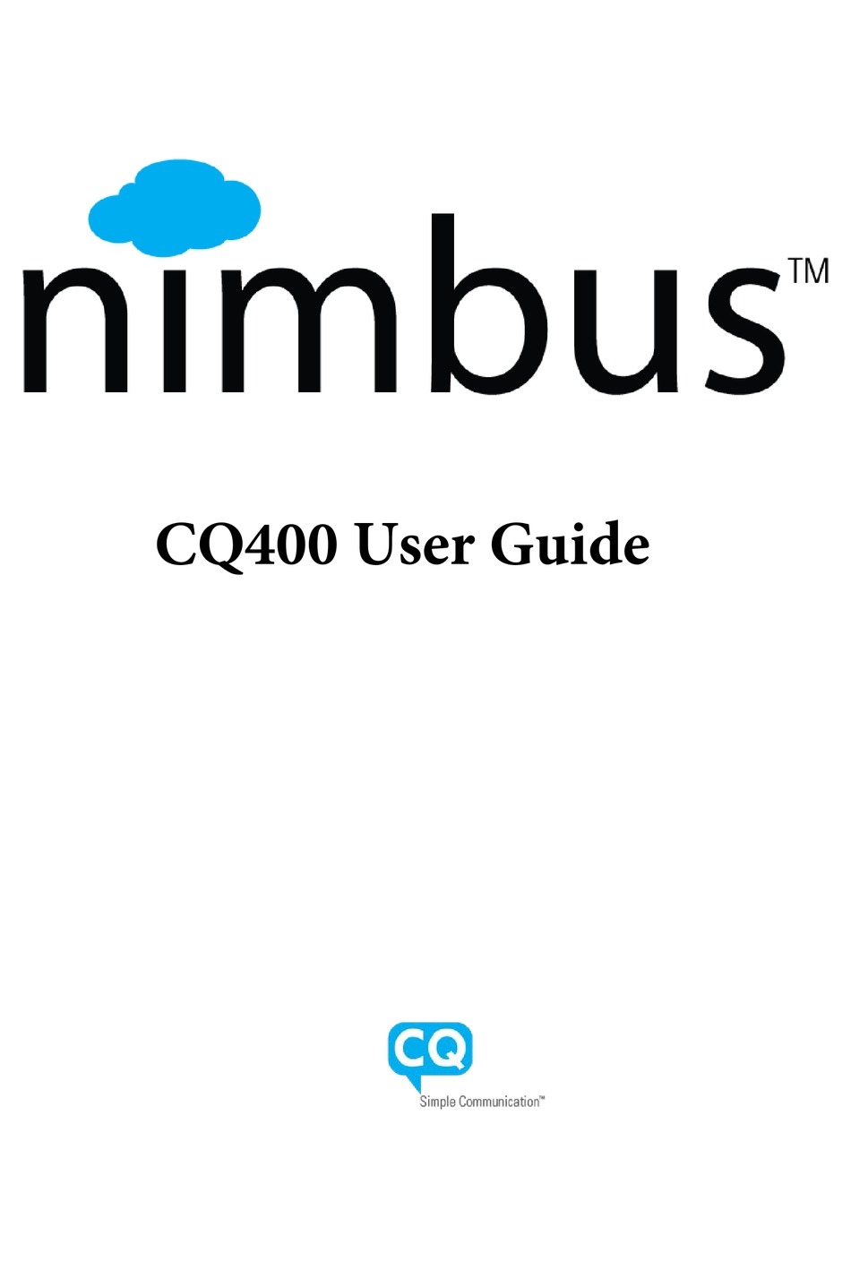 NIMBUS CQ400 USER MANUAL Pdf Download ManualsLib