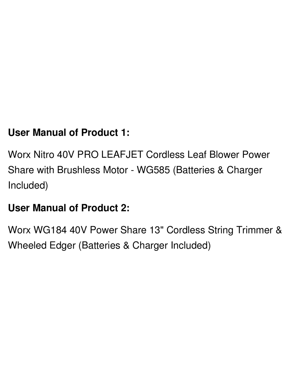 Product Safety Worx Nitro WG184 User Manual Page 3 ManualsLib