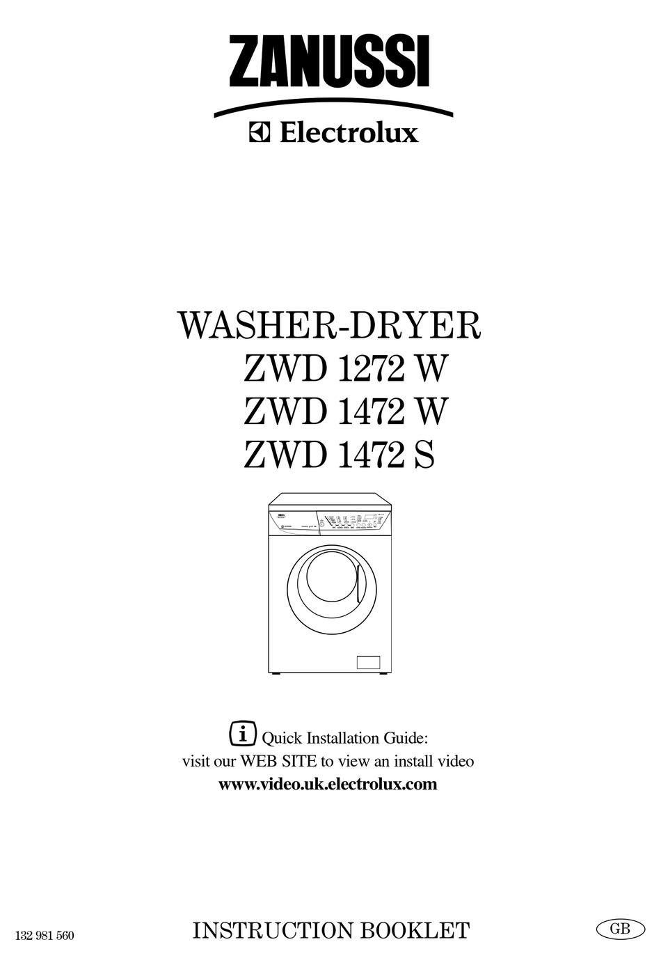 ZANUSSI ELECTROLUX ZWD 1272 W INSTRUCTION BOOKLET Pdf Download ManualsLib