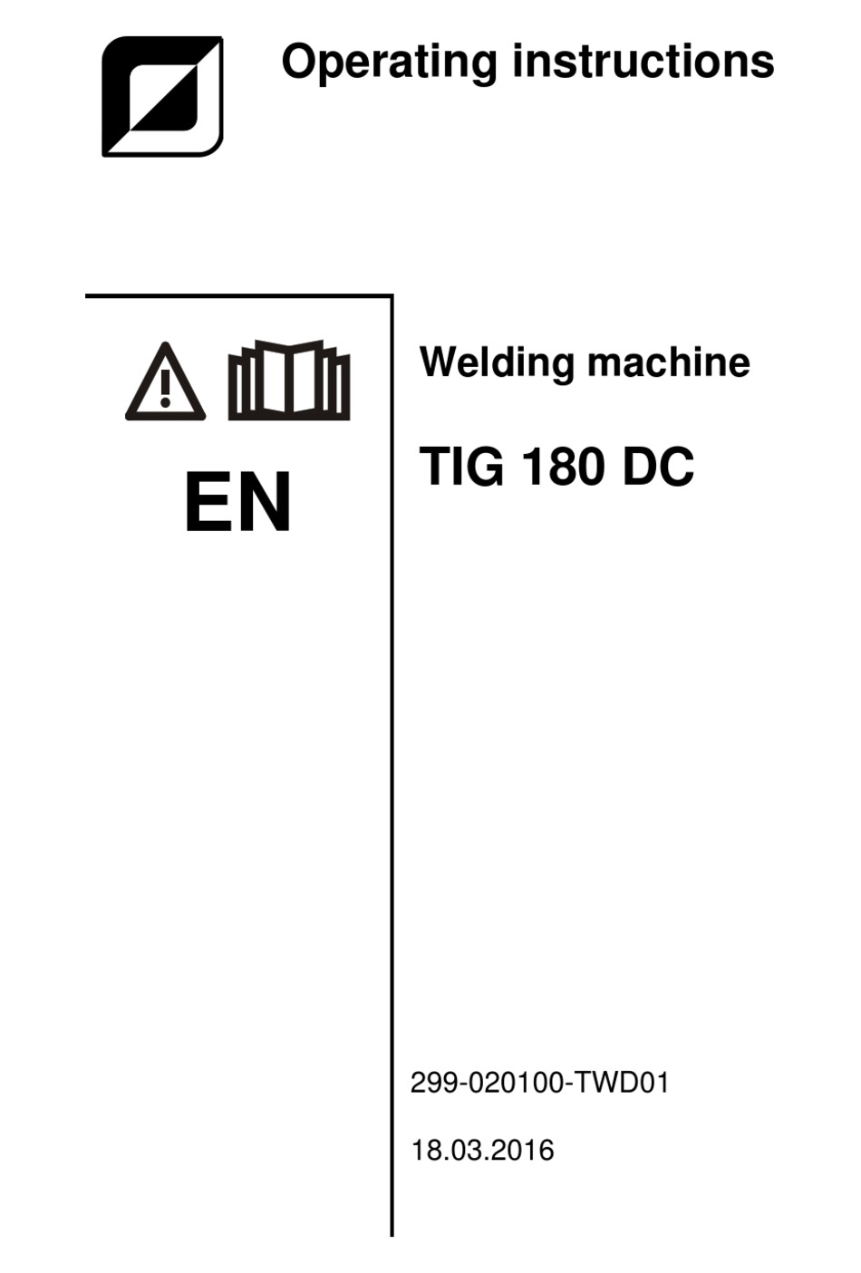 TEAM WELDER TIG 180 DC OPERATING INSTRUCTIONS MANUAL Pdf Download