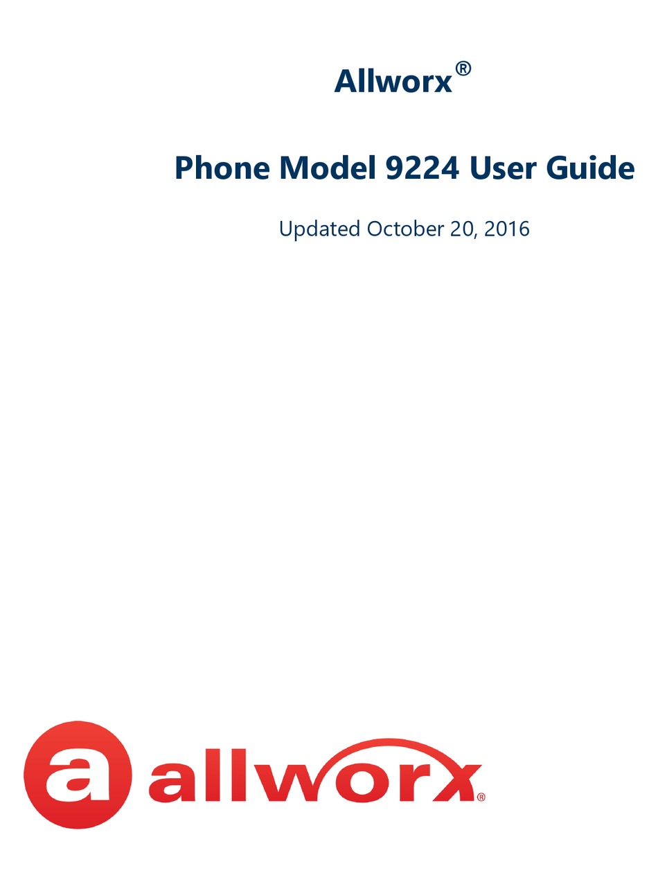 ALLWORX 9224 USER MANUAL Pdf Download ManualsLib