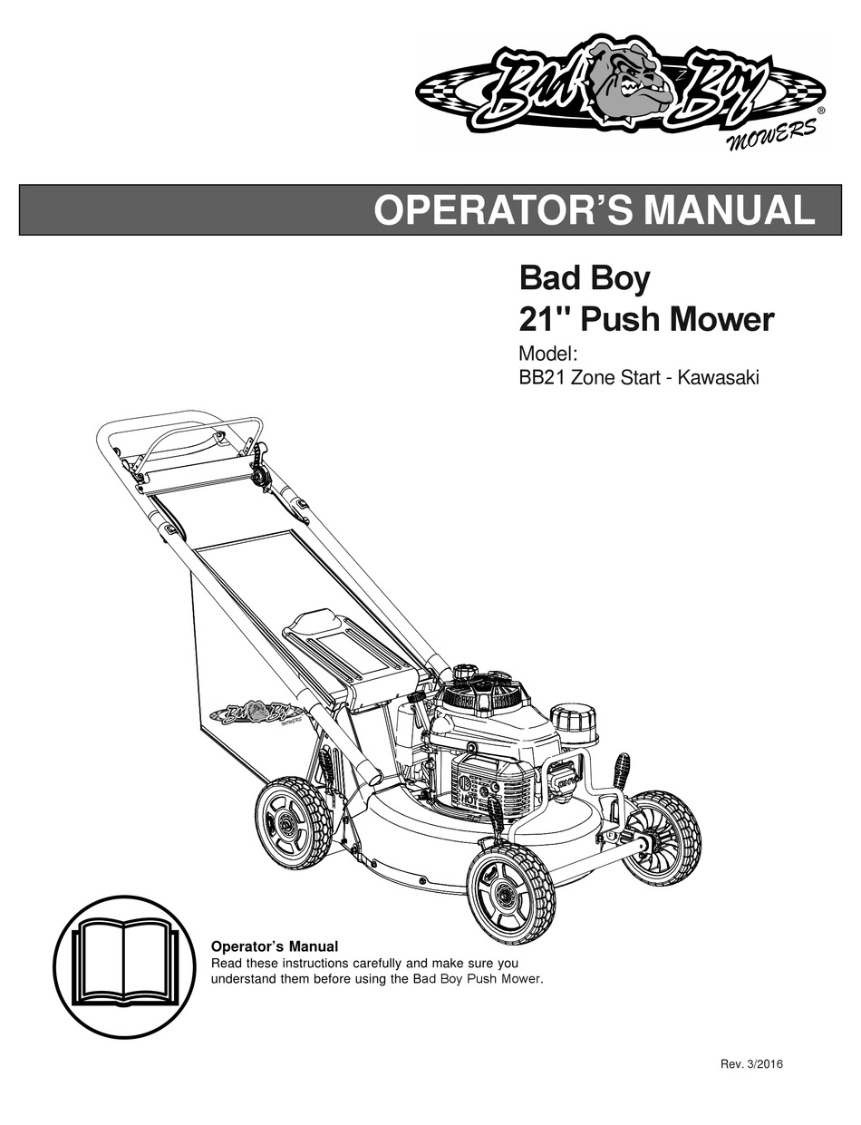BAD BOY BB21 OPERATOR'S MANUAL Pdf Download ManualsLib
