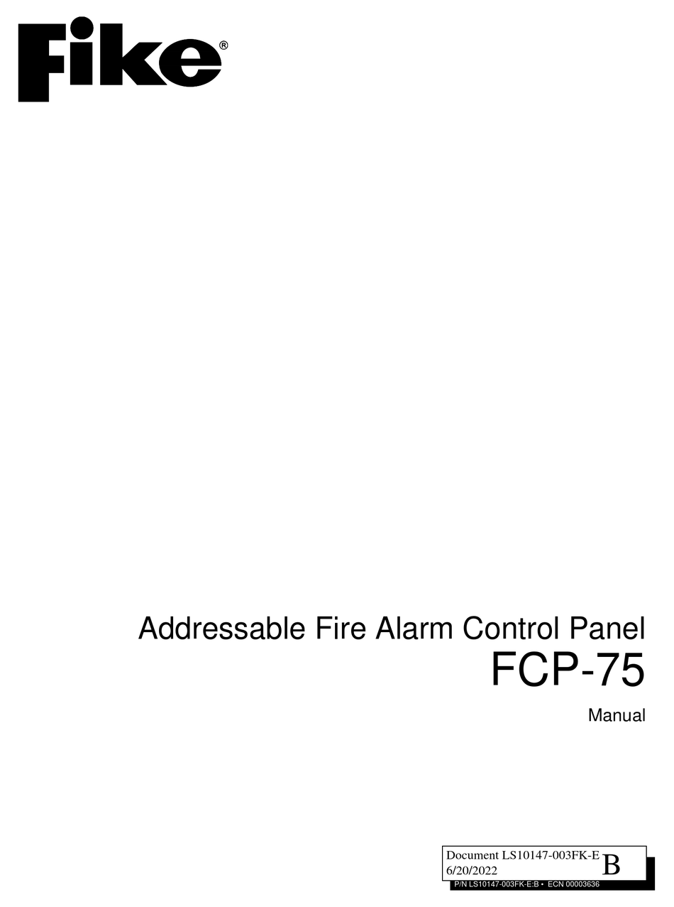 FIKE FCP-75 MANUAL Pdf Download | ManualsLib