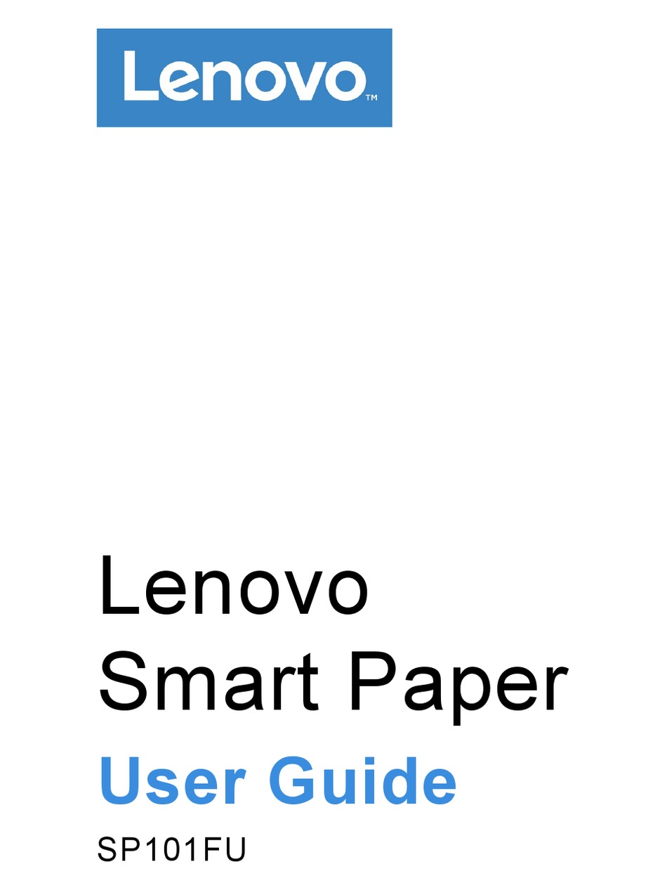 User manual Lenovo Smart Paper (English - 23 pages)