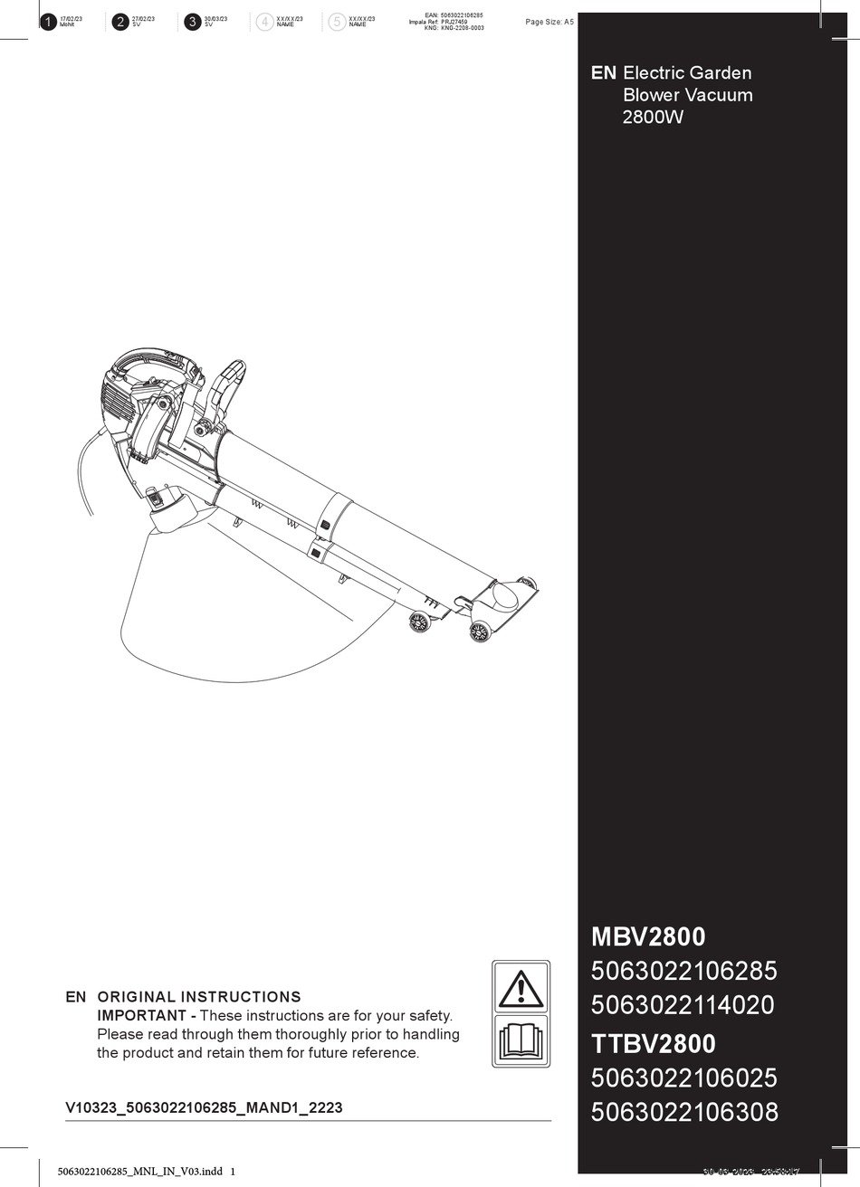 KINGFISHER MBV2800 ORIGINAL INSTRUCTIONS MANUAL Pdf Download ManualsLib