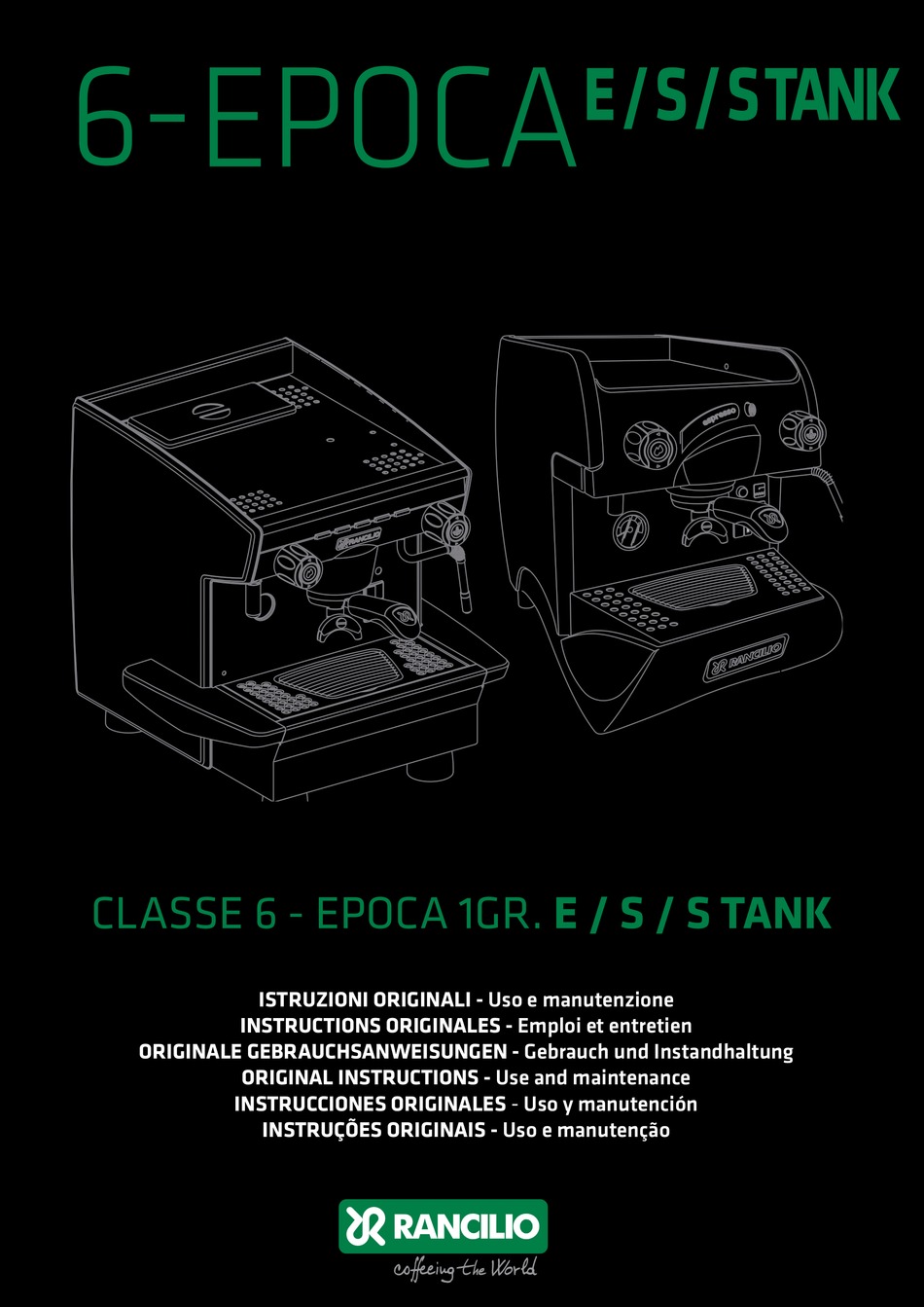 RANCILIO EPOCA 1 E ORIGINAL INSTRUCTIONS MANUAL Pdf Download ManualsLib