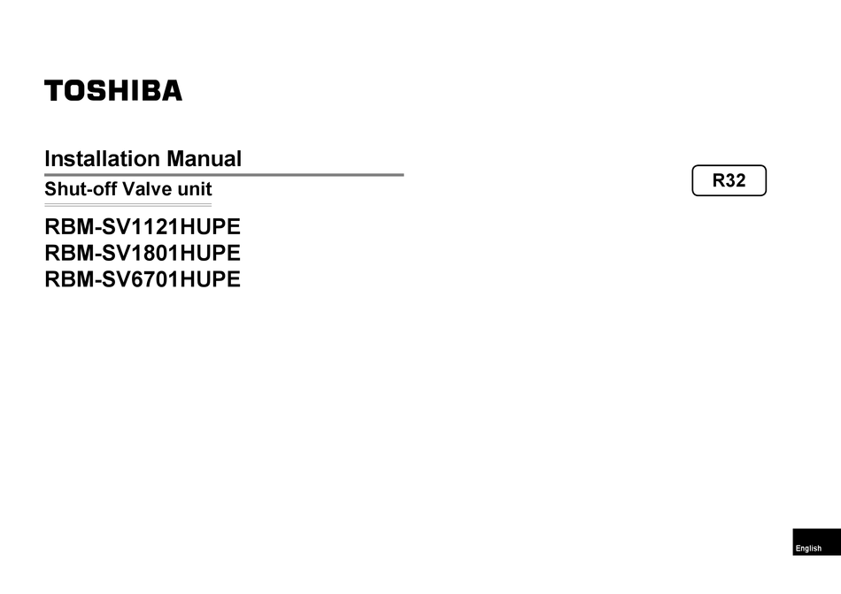 TOSHIBA RBM-SV1121HUPE INSTALLATION MANUAL Pdf Download | ManualsLib