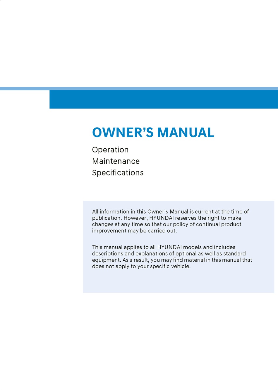 HYUNDAI PALISADE 2024 OWNER'S MANUAL Pdf Download ManualsLib