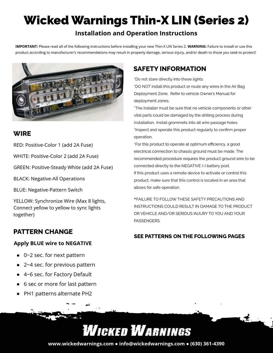 WICKED WARNINGS 2 SERIES INSTALLATION AND OPERATION INSTRUCTION Pdf