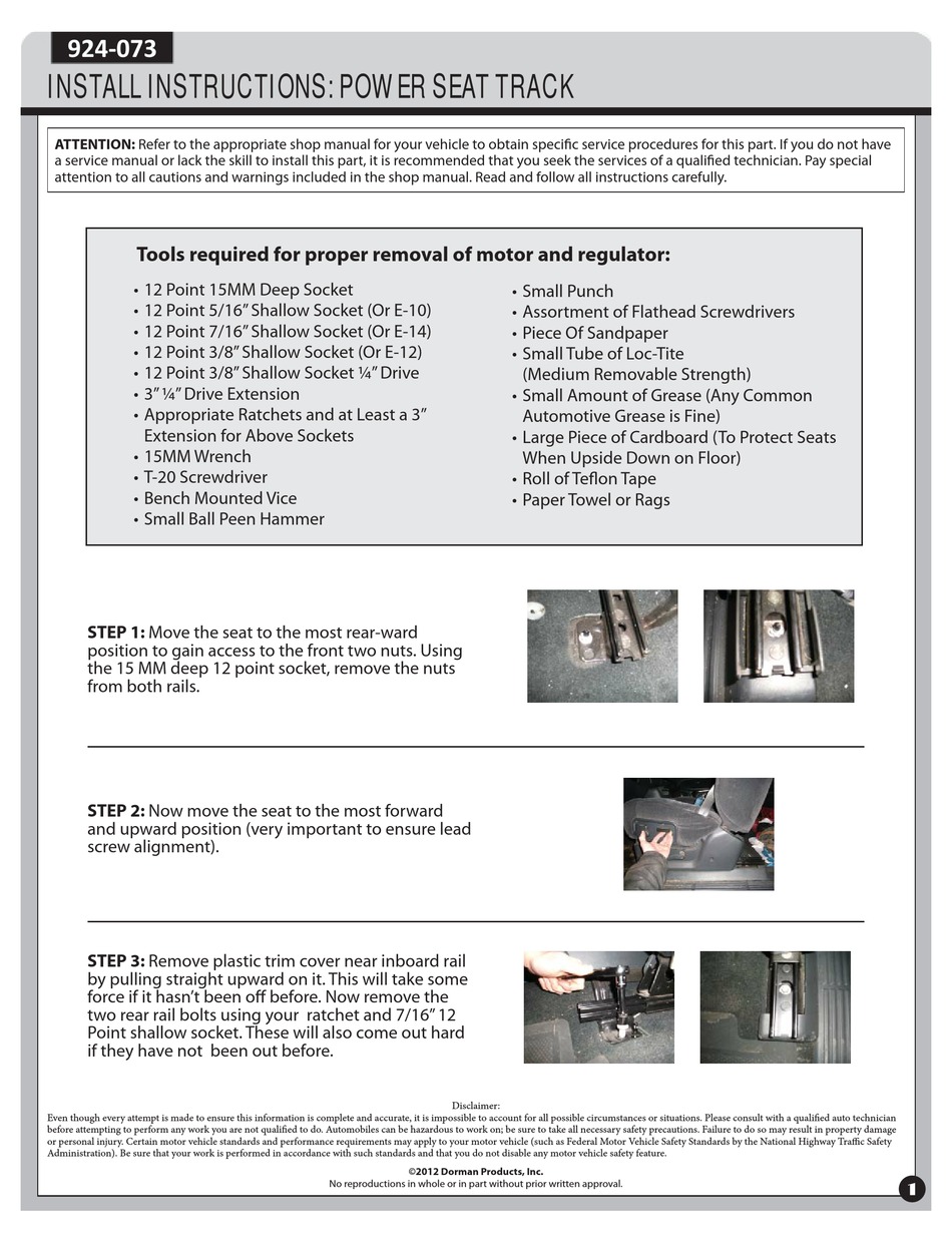 DORMAN 924073 INSTALLATION INSTRUCTIONS Pdf Download ManualsLib