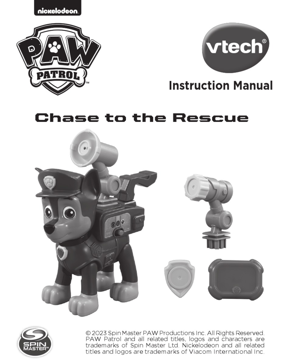 VTECH NICKELODEON PAW PATROL CHASE TO THE RESCUE INSTRUCTION MANUAL Pdf