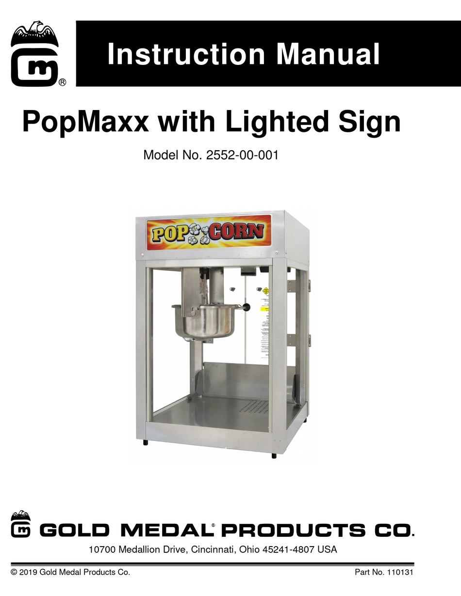 GOLD MEDAL POPMAXX INSTRUCTION MANUAL Pdf Download ManualsLib