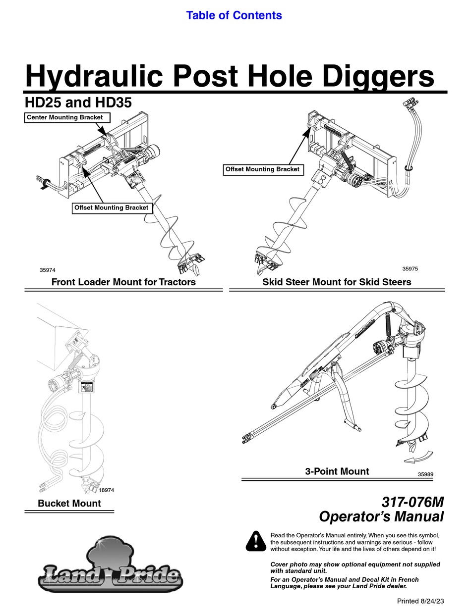 LAND PRIDE HD25 OPERATOR'S MANUAL Pdf Download ManualsLib