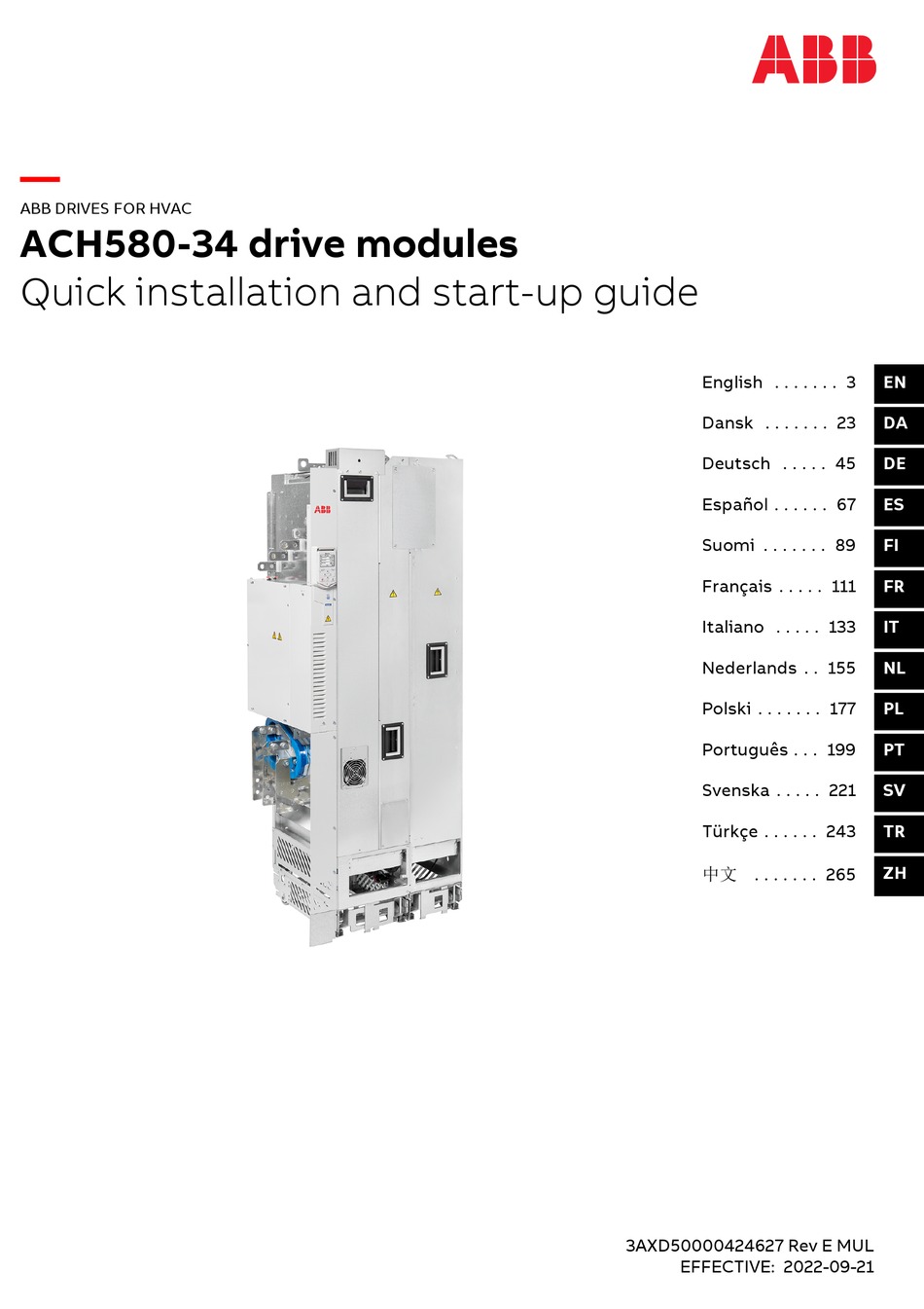 ABB ACH58034 QUICK INSTALLATION AND STARTUP MANUAL Pdf Download