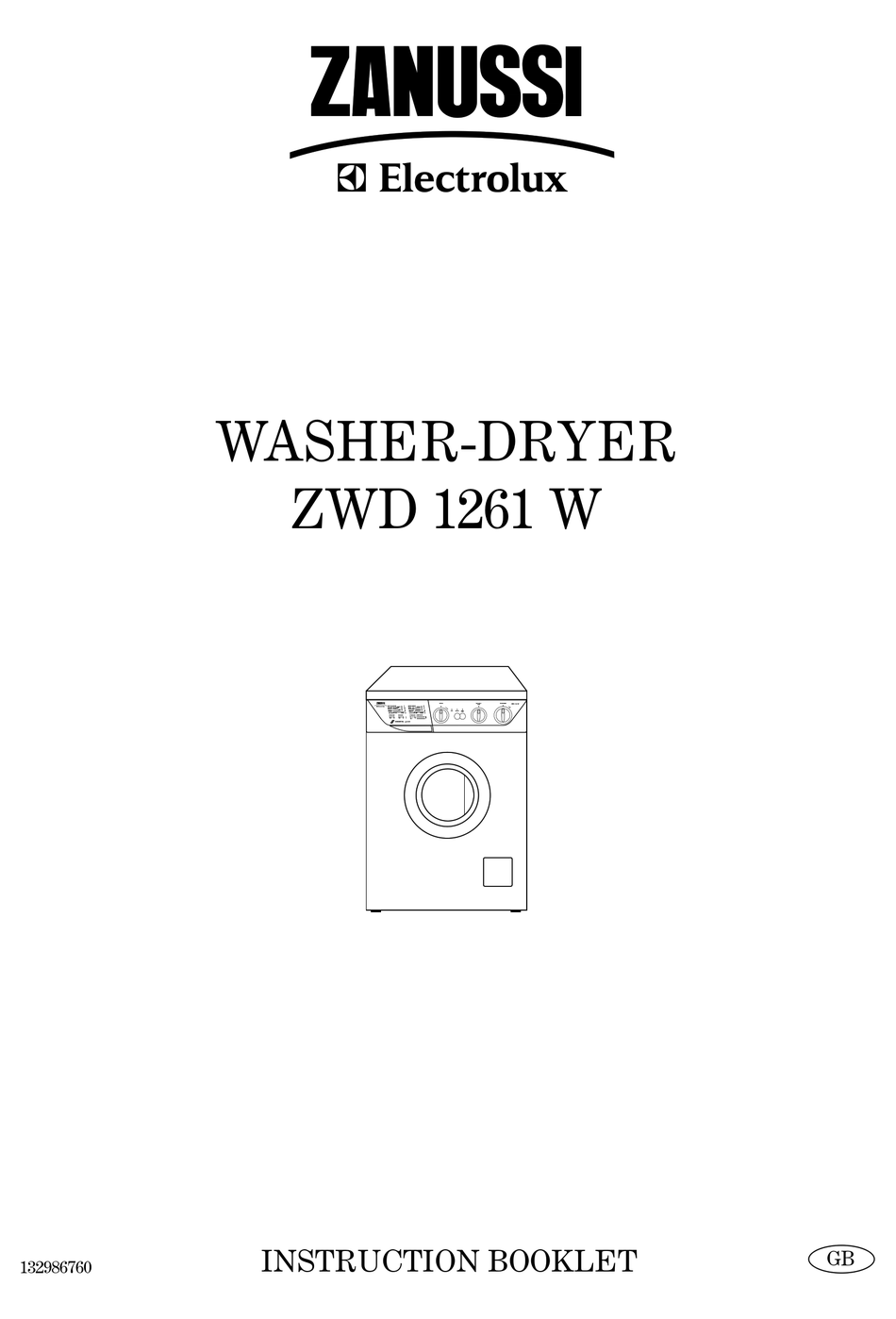 ELECTROLUX ZANUSSI ZWD 1261 W INSTRUCTION BOOKLET Pdf Download | ManualsLib