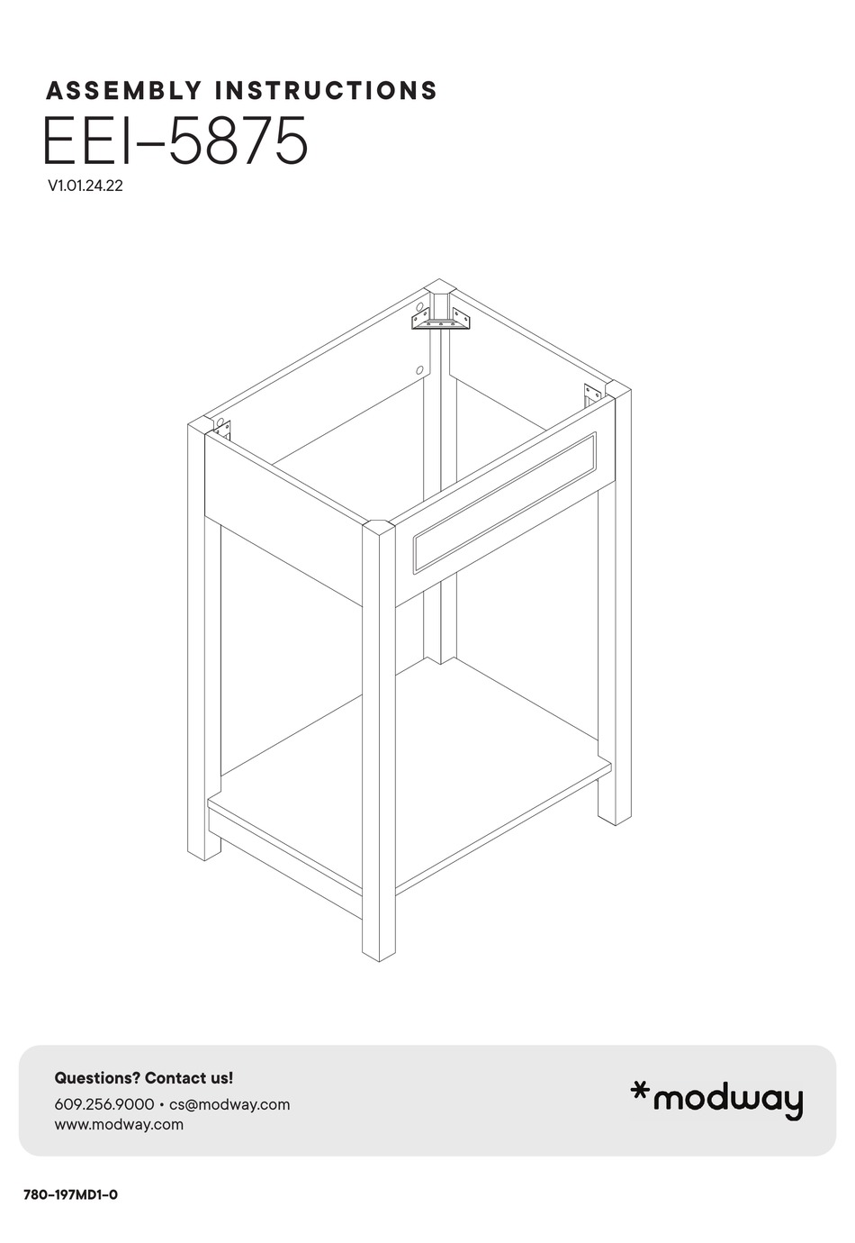 MODWAY EEI5875 ASSEMBLY INSTRUCTIONS MANUAL Pdf Download ManualsLib