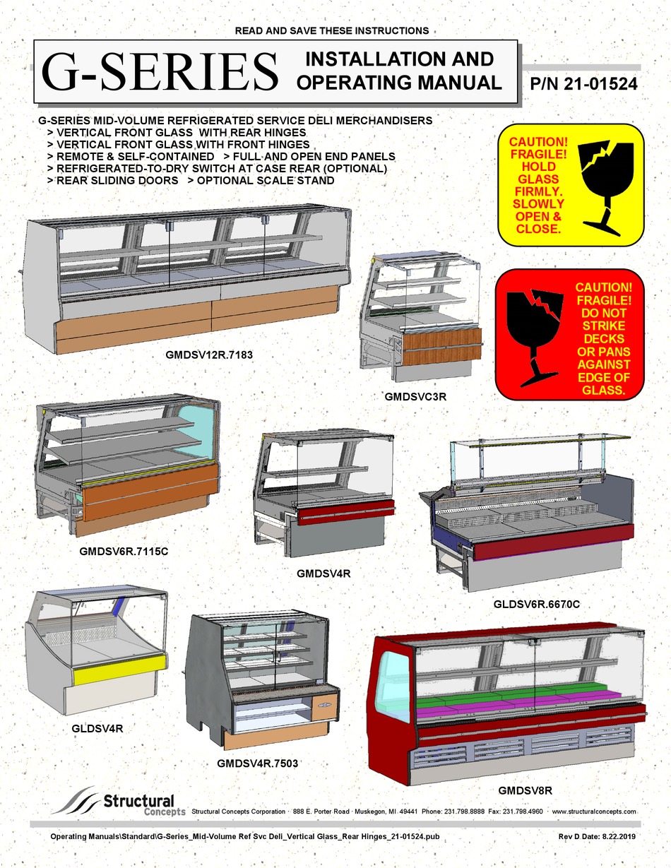 STRUCTURAL CONCEPTS GMDSV12R.7183 INSTALLATION AND OPERATING MANUAL Pdf