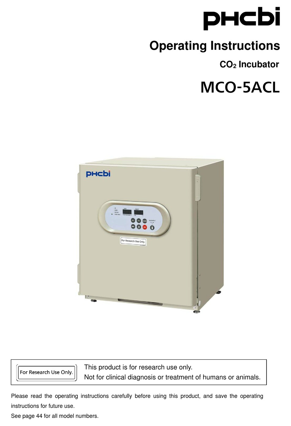 PHCBI MCO5ACL OPERATING INSTRUCTIONS MANUAL Pdf Download ManualsLib