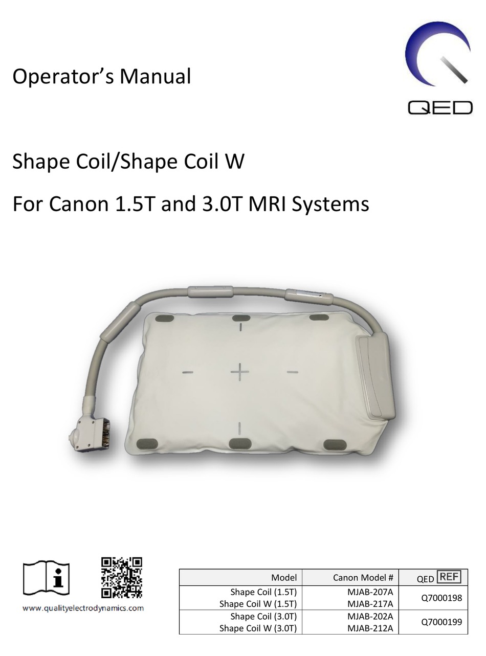QED SHAPE COIL OPERATOR'S MANUAL Pdf Download ManualsLib