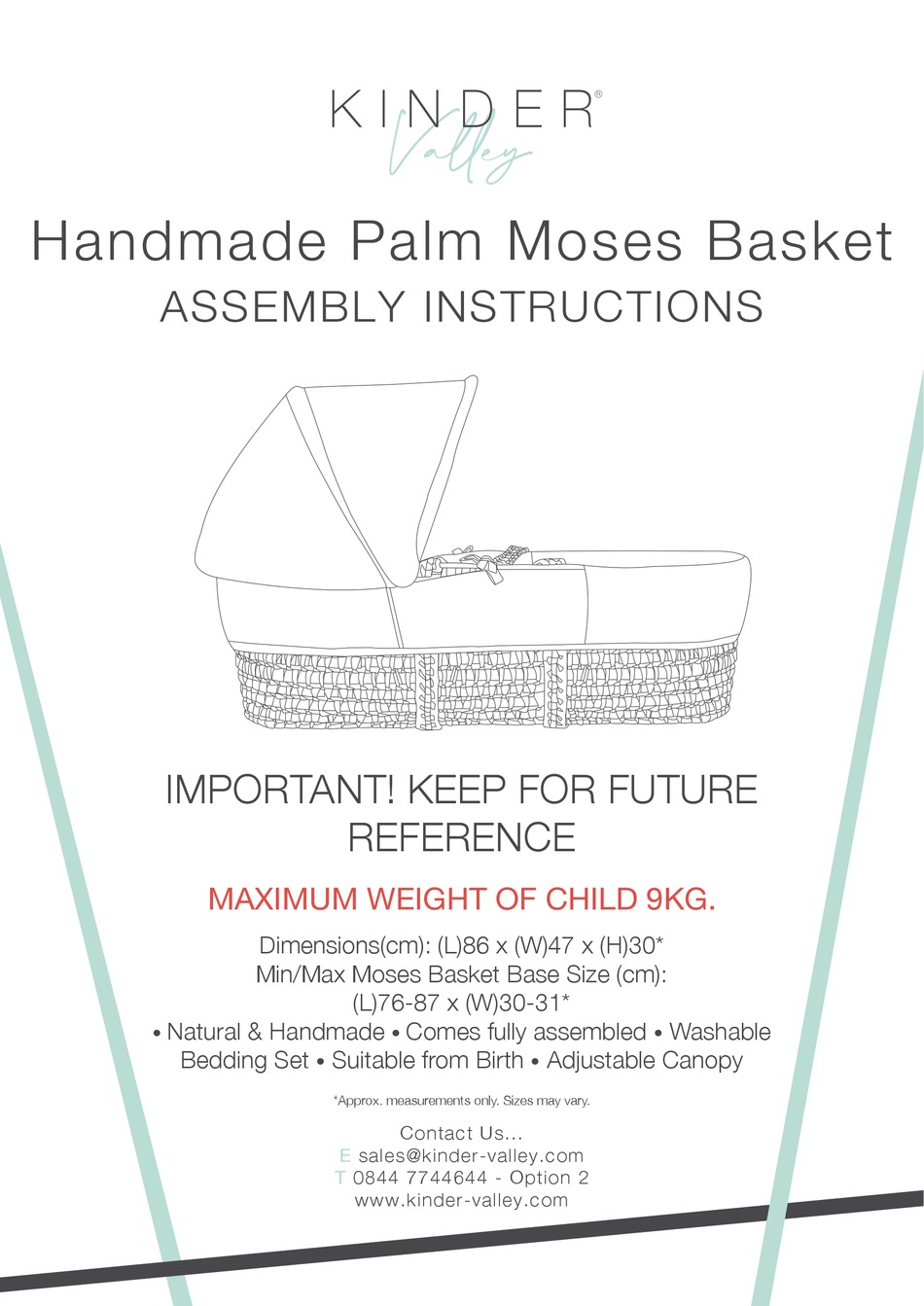 KINDER VALLEY HANDMADE PALM MOSES BASKET ASSEMBLY INSTRUCTIONS Pdf