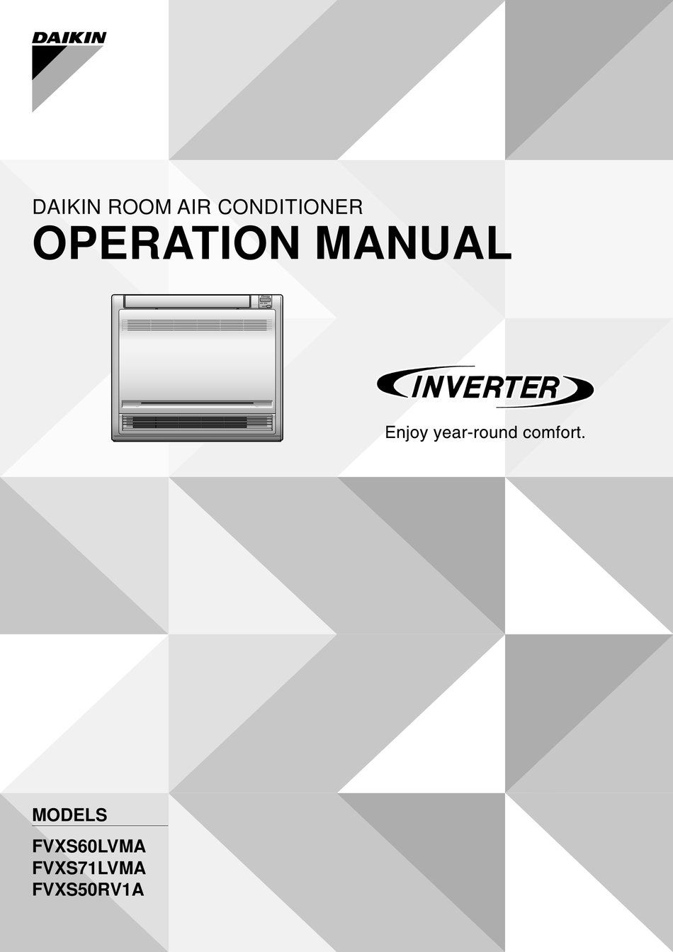 Daikin Fvxs Lvma Operation Manual Pdf Download Manualslib