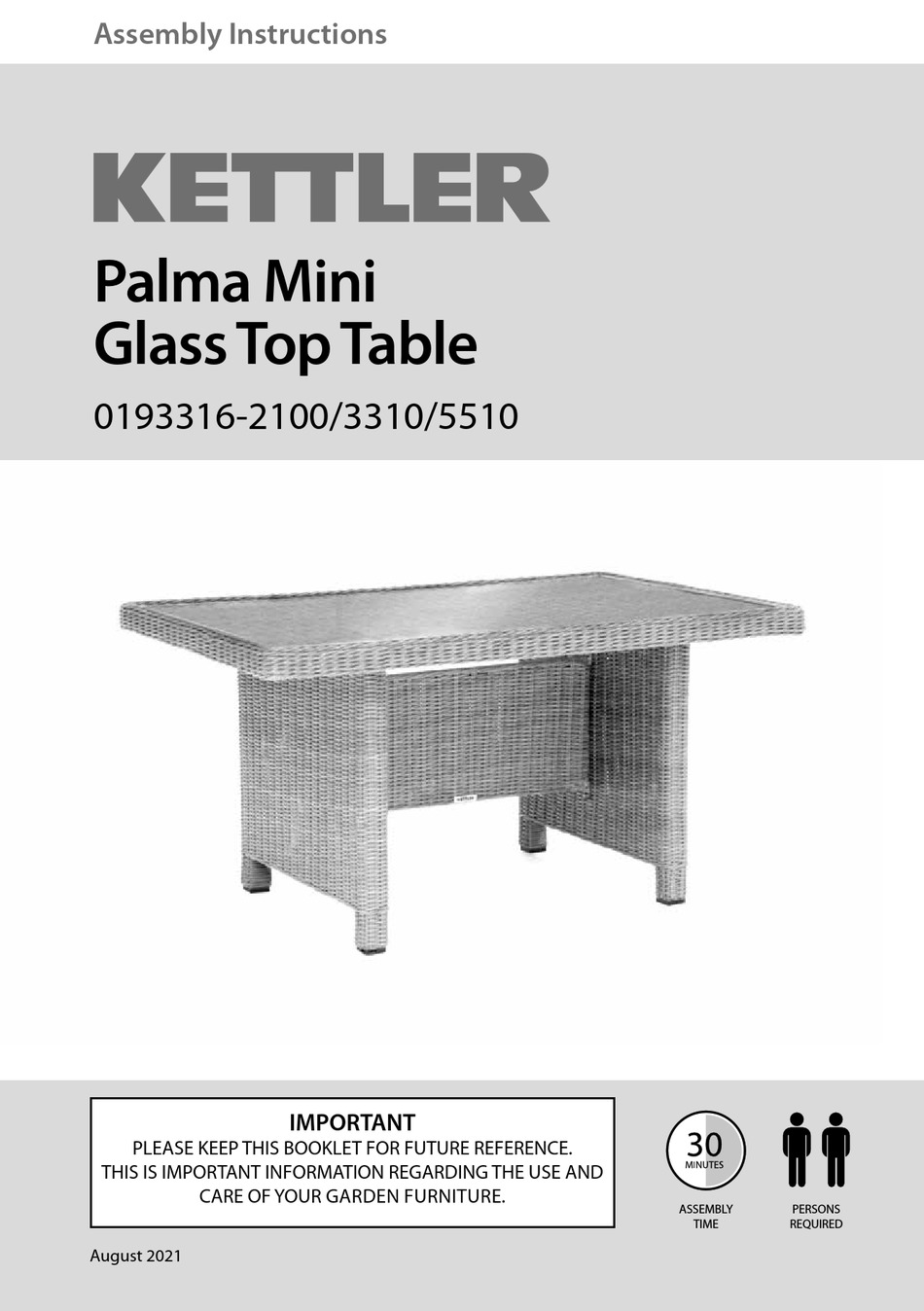 KETTLER 01933162100 ASSEMBLY INSTRUCTIONS MANUAL Pdf Download ManualsLib
