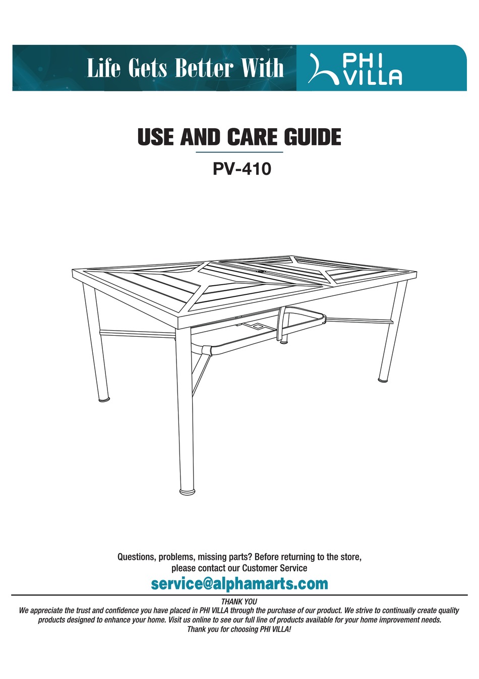 PHI VILLA PV410 USE AND CARE MANUAL Pdf Download ManualsLib
