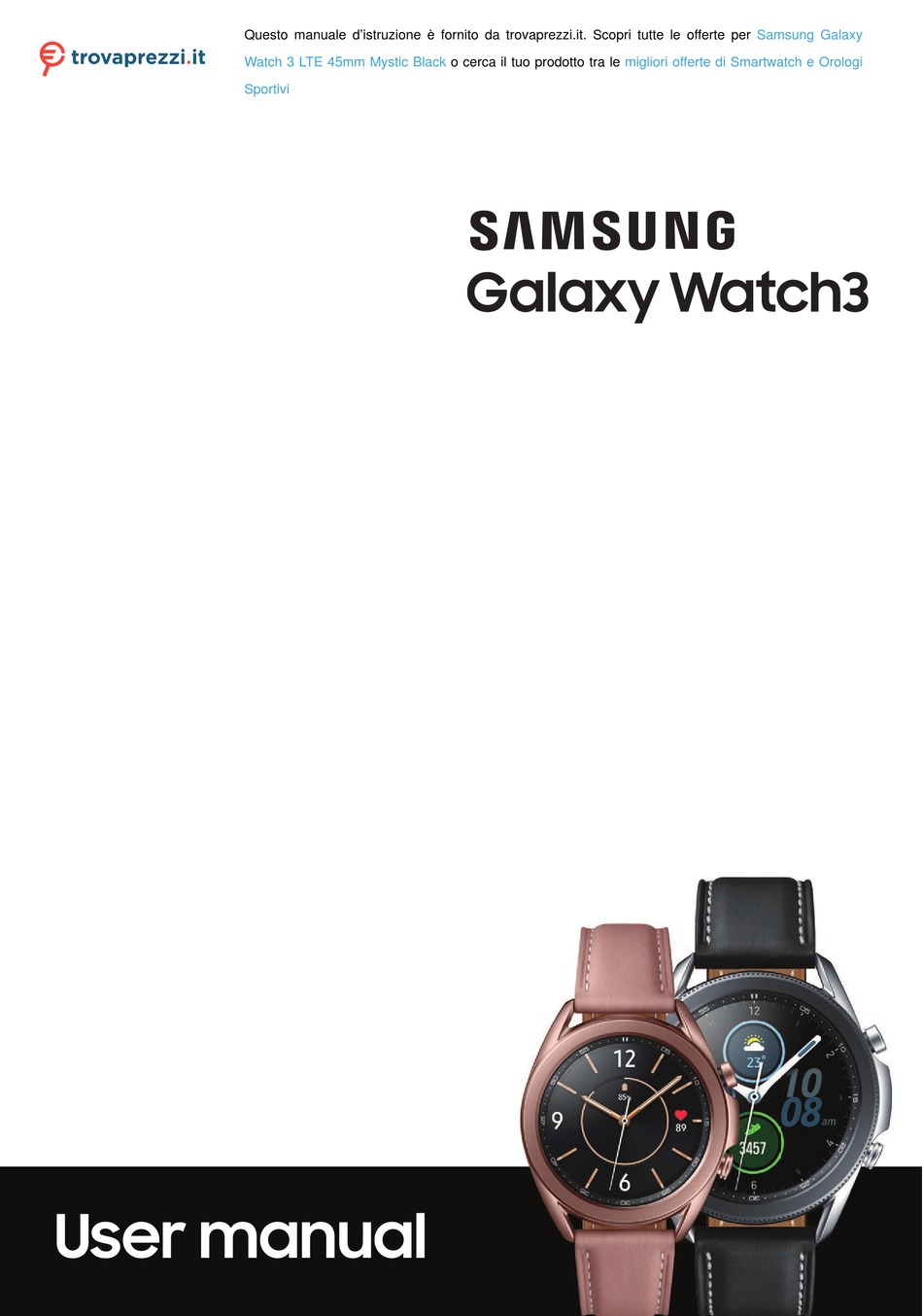 SAMSUNG WATCH 3 USER MANUAL Pdf Download ManualsLib