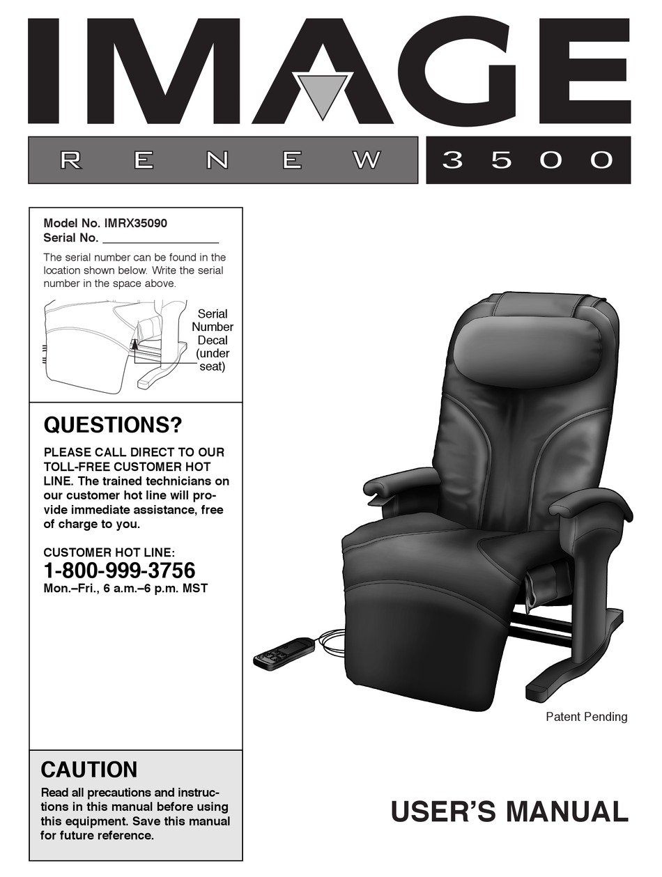 IMAGE RENEW 3500 USER MANUAL Pdf Download ManualsLib