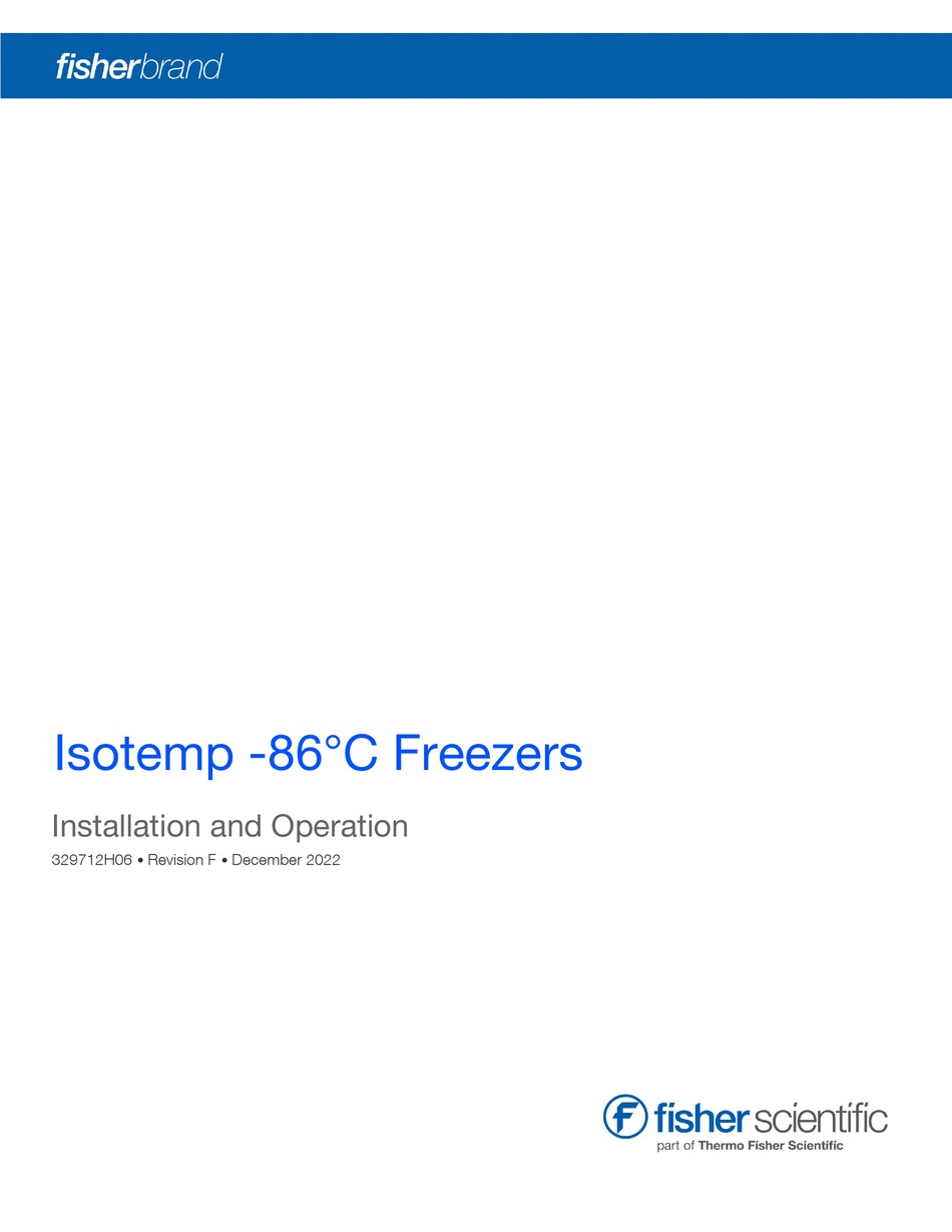 THERMO SCIENTIFIC ISOTEMP -86 C FREEZERS ASSEMBLY, INSTALLATION AND ...