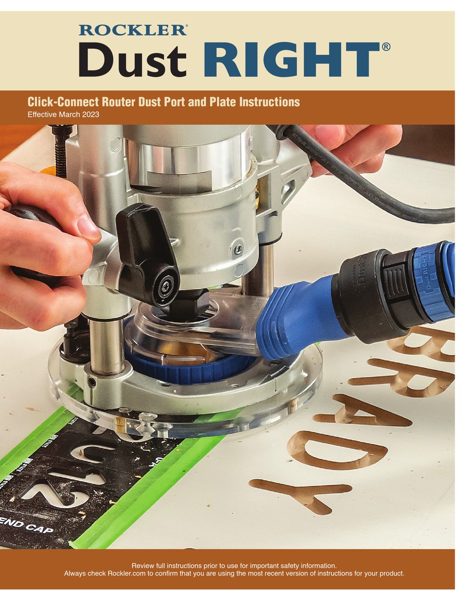 ROCKLER DUST RIGHT INSTRUCTIONS MANUAL Pdf Download ManualsLib
