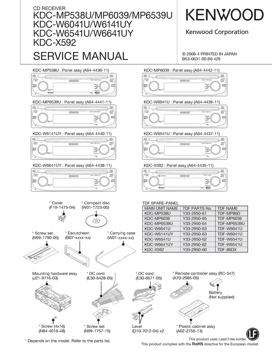 KENWOOD KDC-MP538U SERVICE MANUAL Pdf Download | ManualsLib