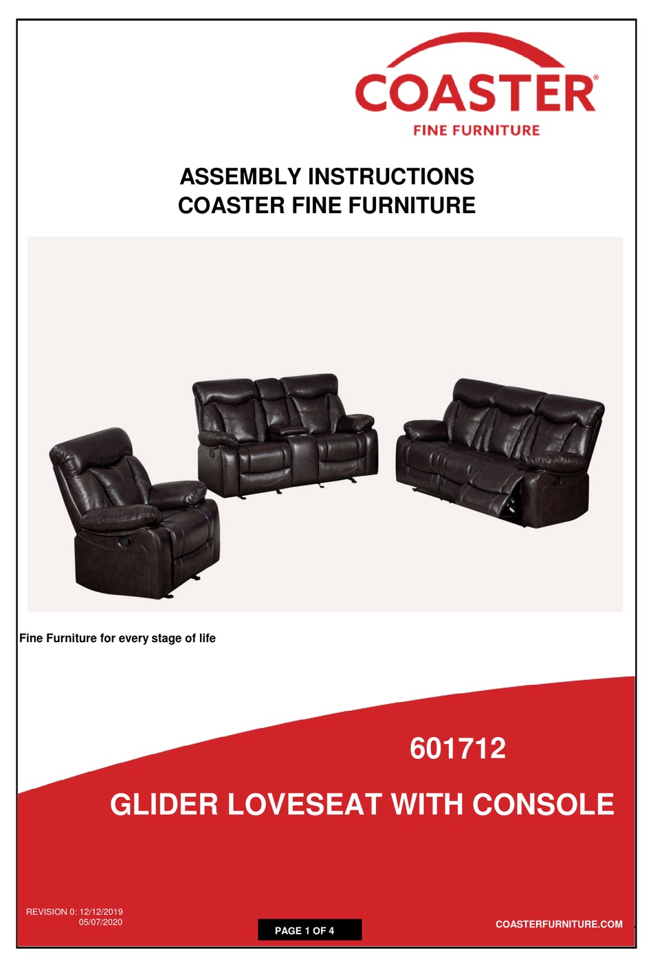 COASTER 601712 ASSEMBLY INSTRUCTIONS Pdf Download ManualsLib