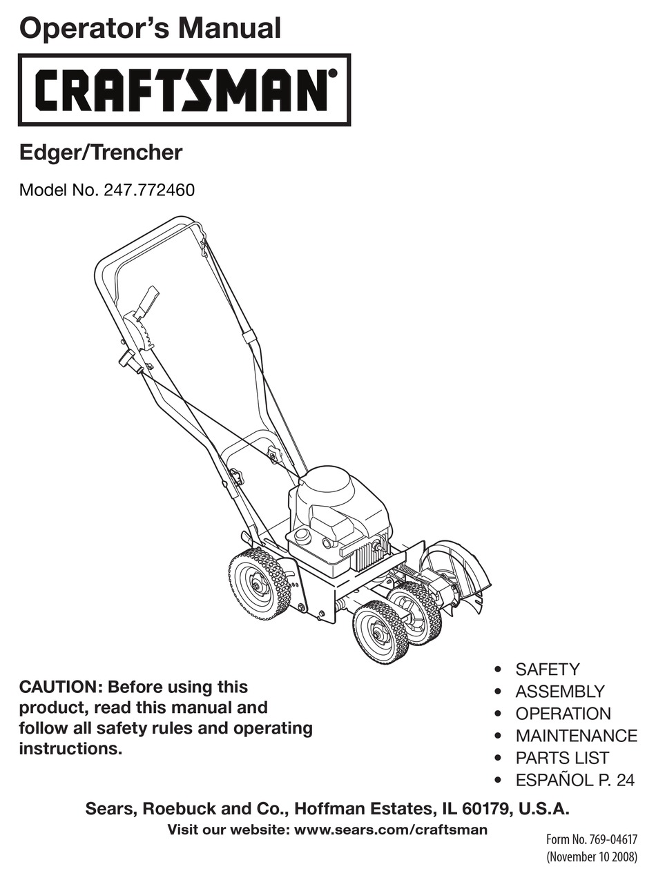 CRAFTSMAN 247.772460 OPERATOR'S MANUAL Pdf Download | ManualsLib