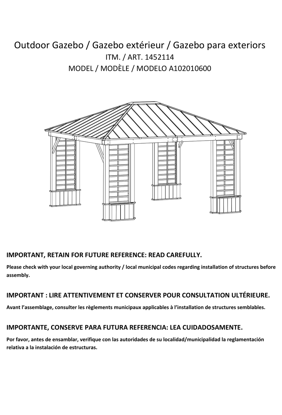 COSTCO A102010600 MANUAL Pdf Download ManualsLib
