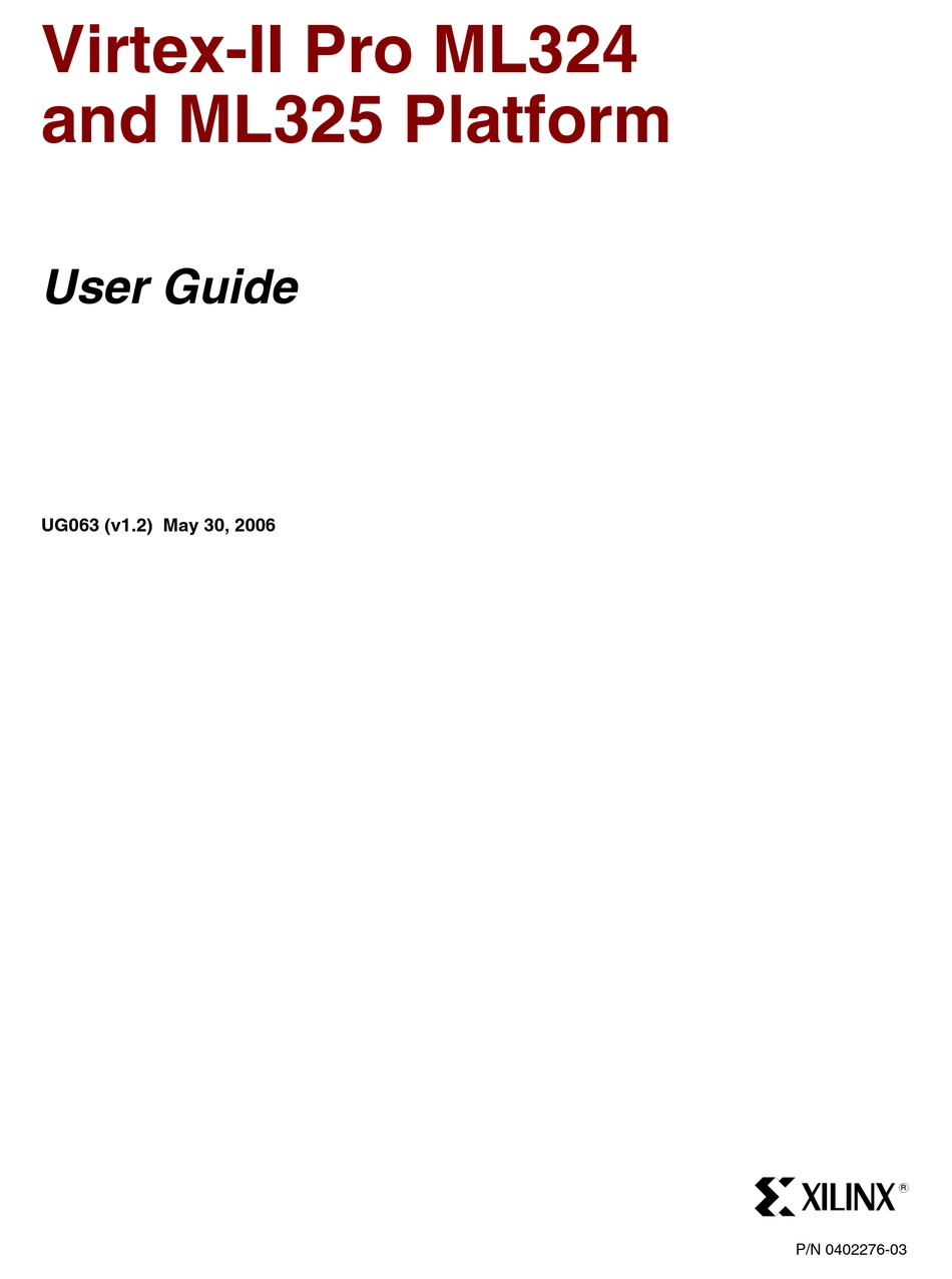 XILINX VIRTEXII PRO ML324 USER MANUAL Pdf Download ManualsLib