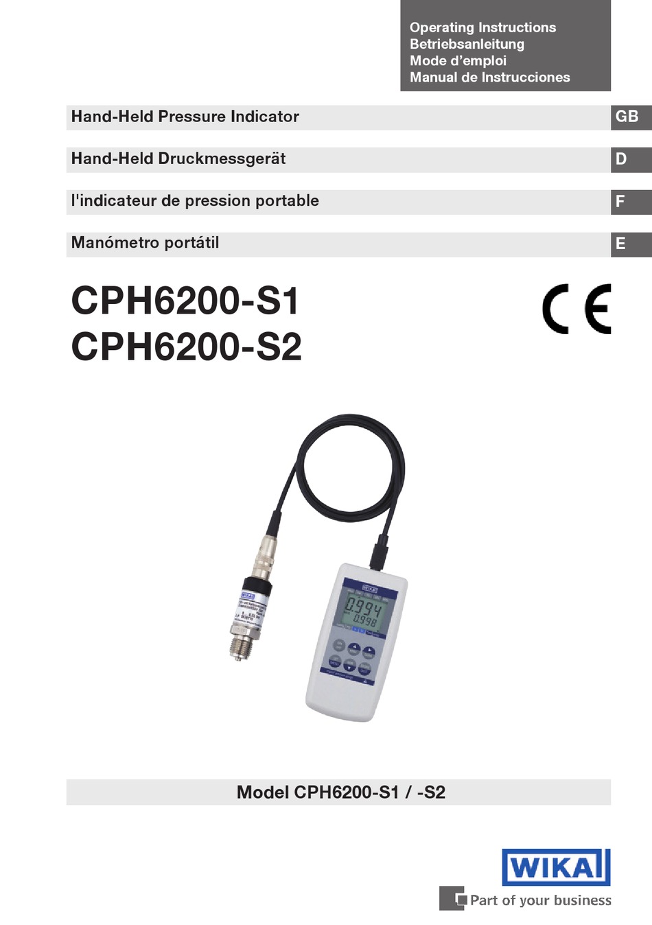 WIKA CPH6200S1 OPERATING INSTRUCTIONS MANUAL Pdf Download ManualsLib